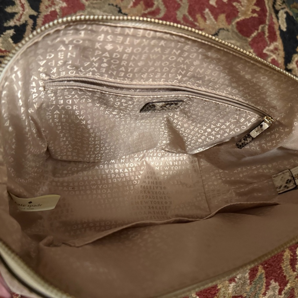 kate spade Neutral Snake-Print Satchel with Gold Hardware - Picture 5 of 6